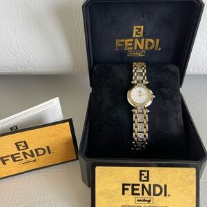 Vintage Fendi Orologi Gold watch with Black Display Box